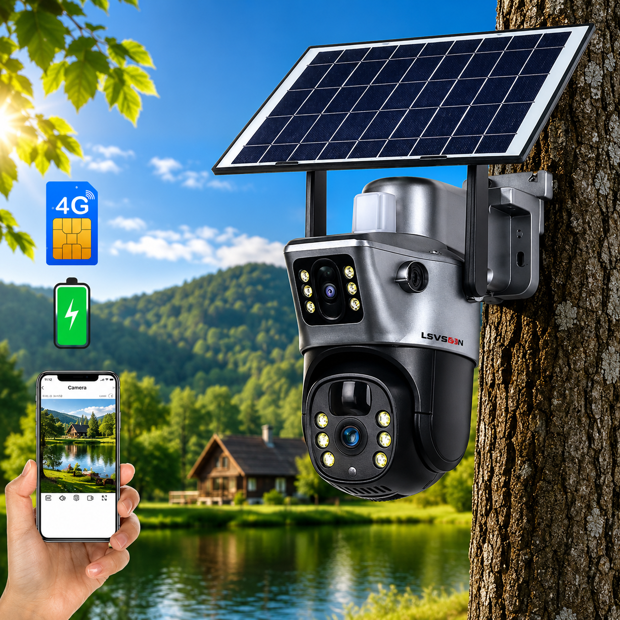 Solarna 4G Kamera sa DVA sočiva - PRO