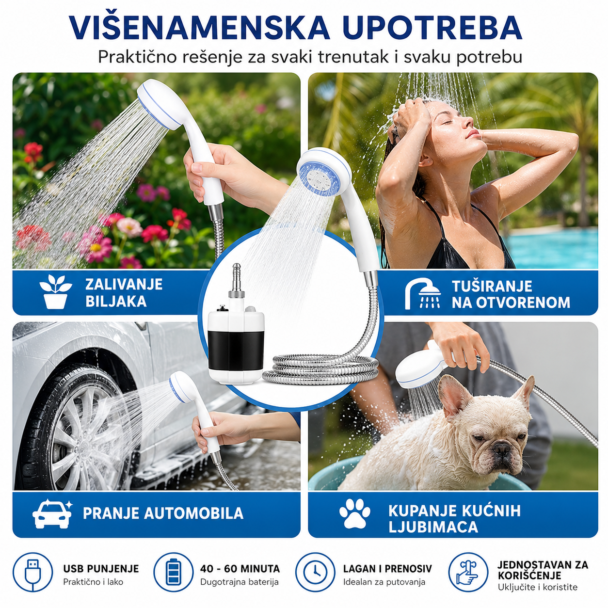 TUŠ ZA KAMPOVANJE USB PUNJIVI